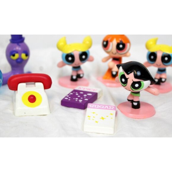 2000 Bakery Crafts 9pc Powerpuff Girls Cake Topper Lot PVC Figurines Phone Octi - Picture 3 of 7